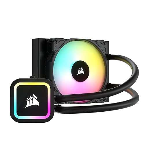 CPU water cooler installed in custom PC build with multiple radiator fans