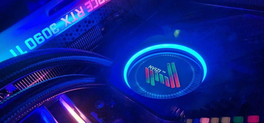 CPU water cooler installed in custom PC build for efficient cooling