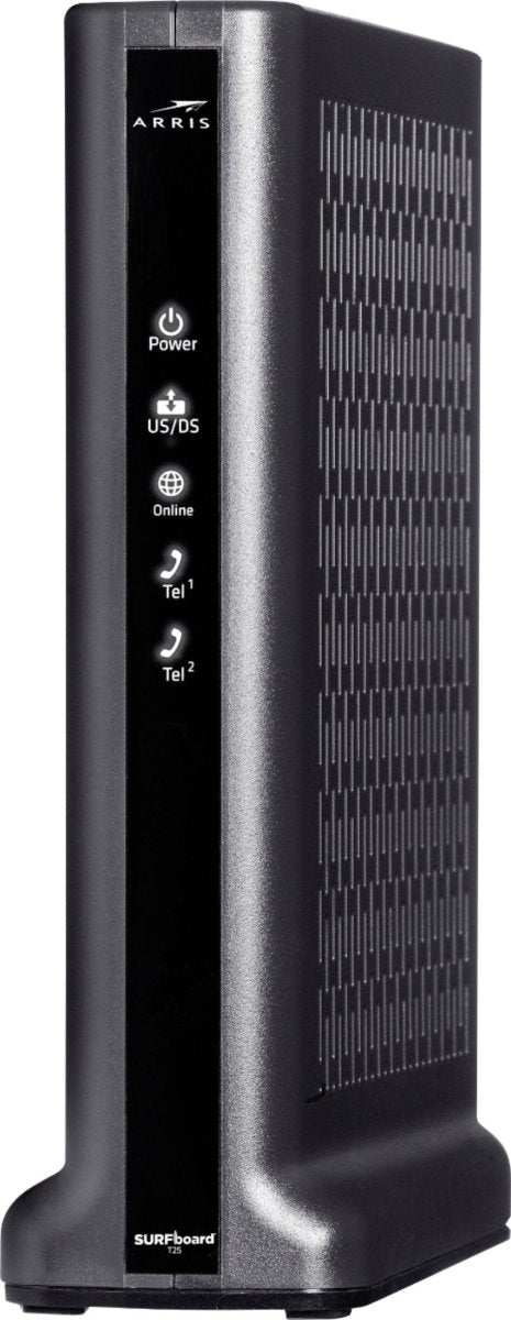 high speed cable modem with phone ports and status lights